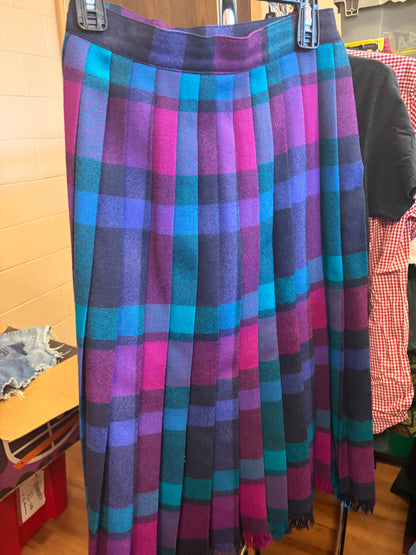 VINTAGE SET- Wool Purple Plaid Set-M