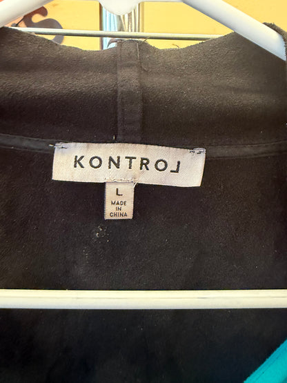 Black Fringe Vest - L