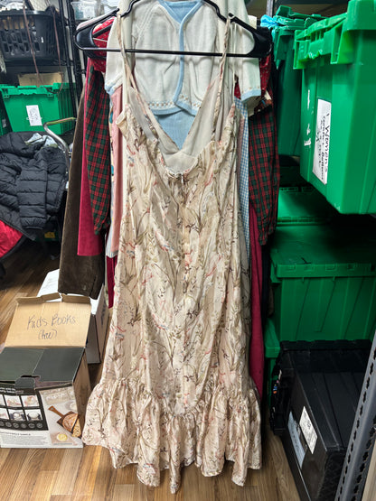 Beige Floral Dress- L