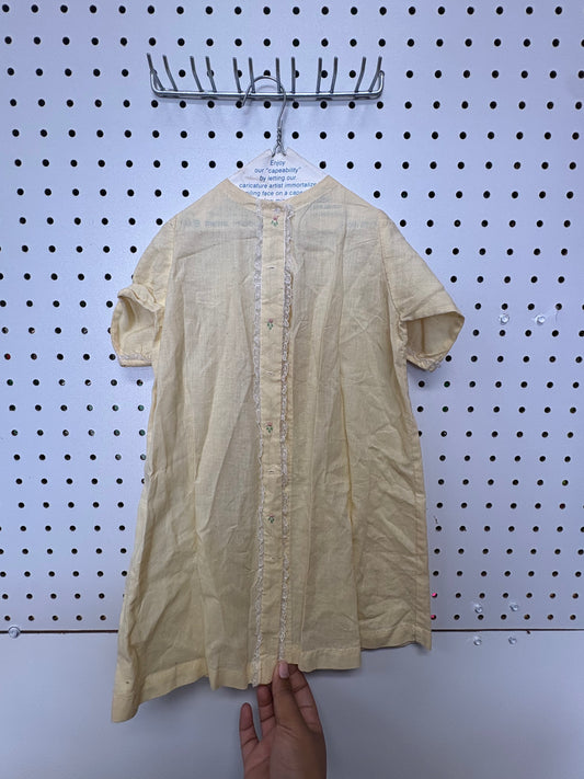 Vintage Yellow Floral Gown 3-6M