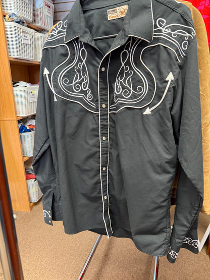 Vintage vaquero pearl snap- XL