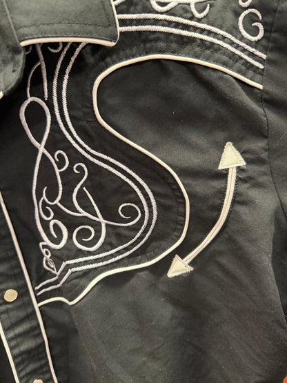 Vintage vaquero pearl snap- XL