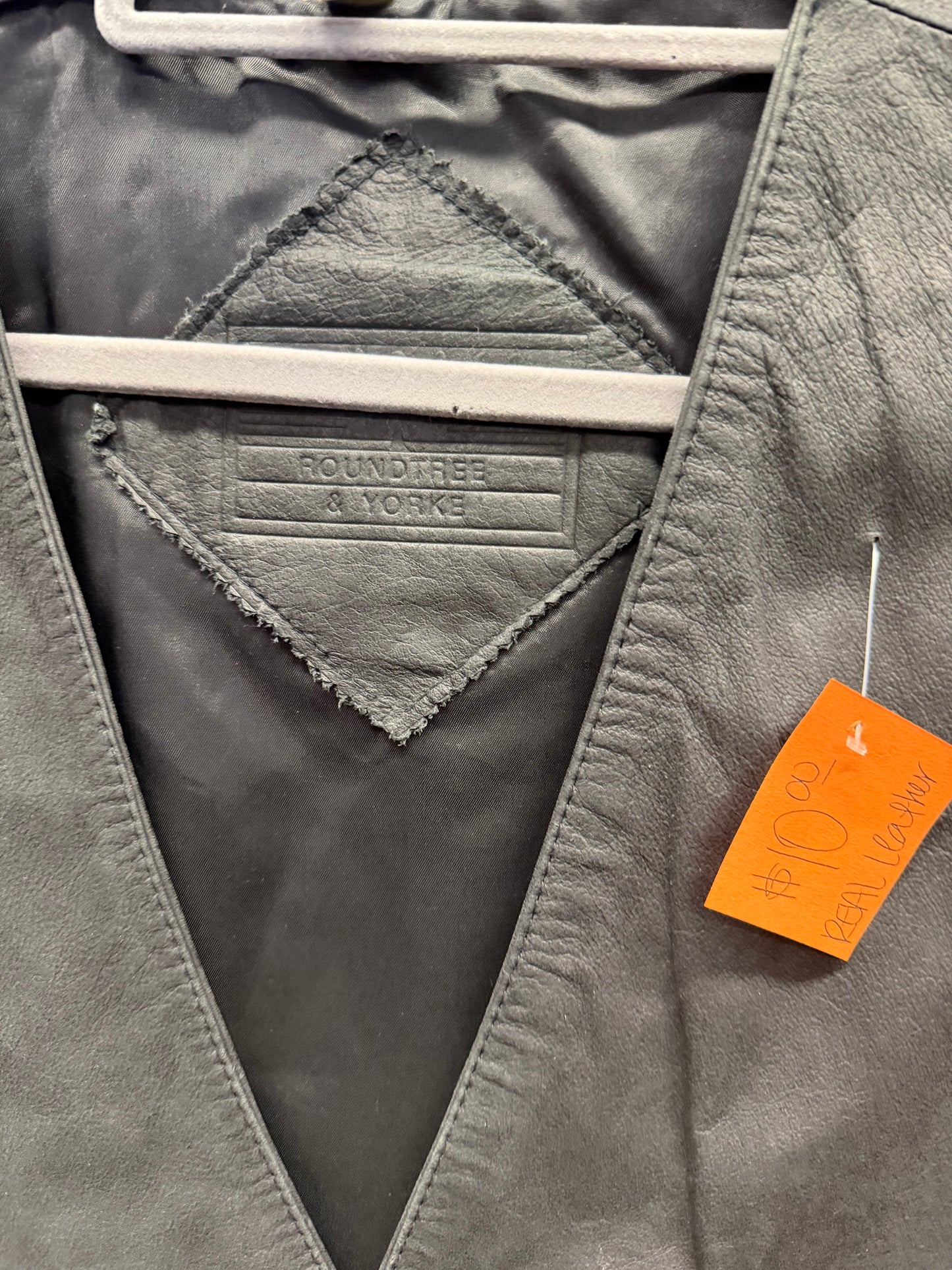 Real leather vest - round tree + yorke XL