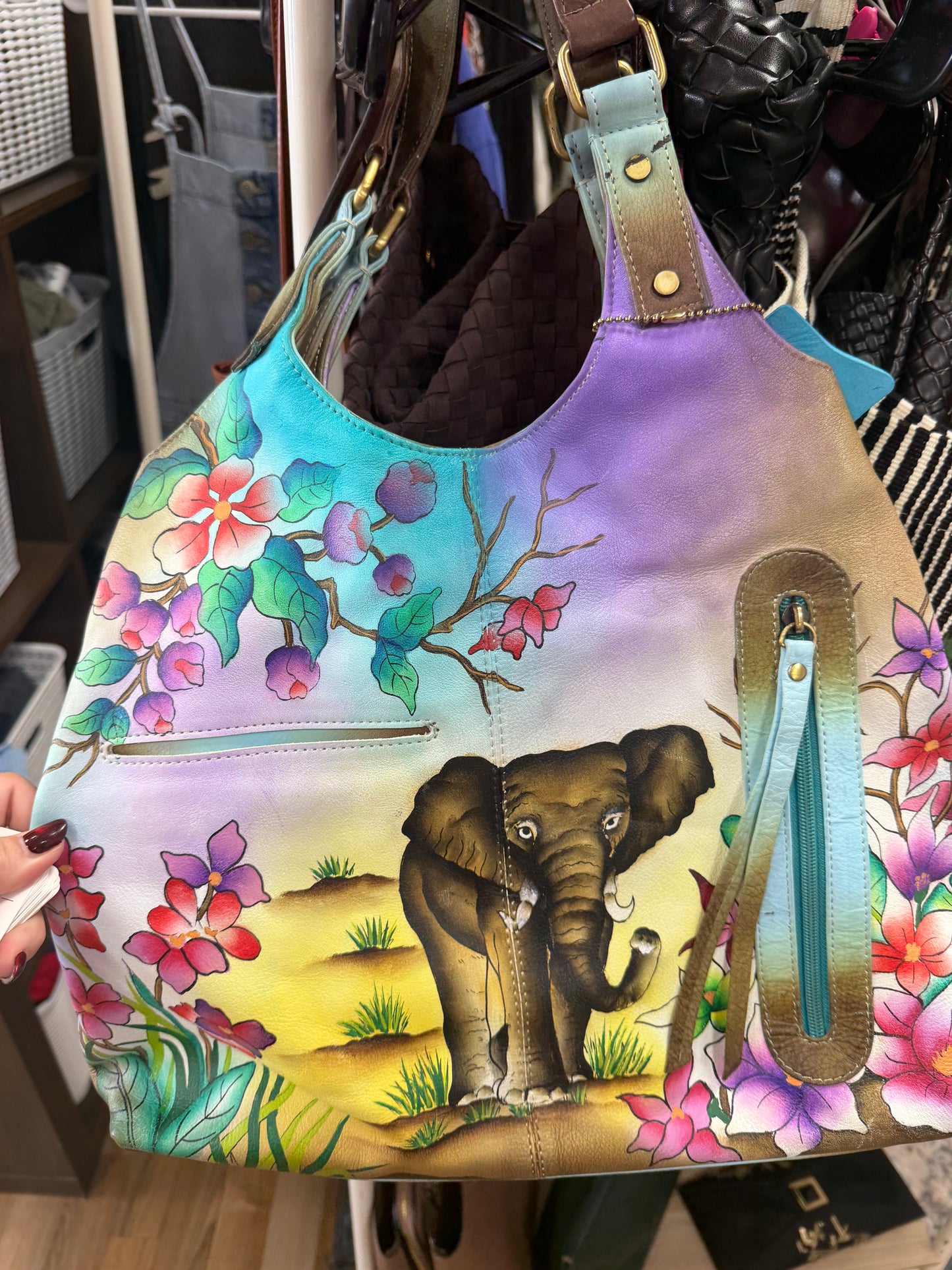 Anuschka Elephant Handpainted bag