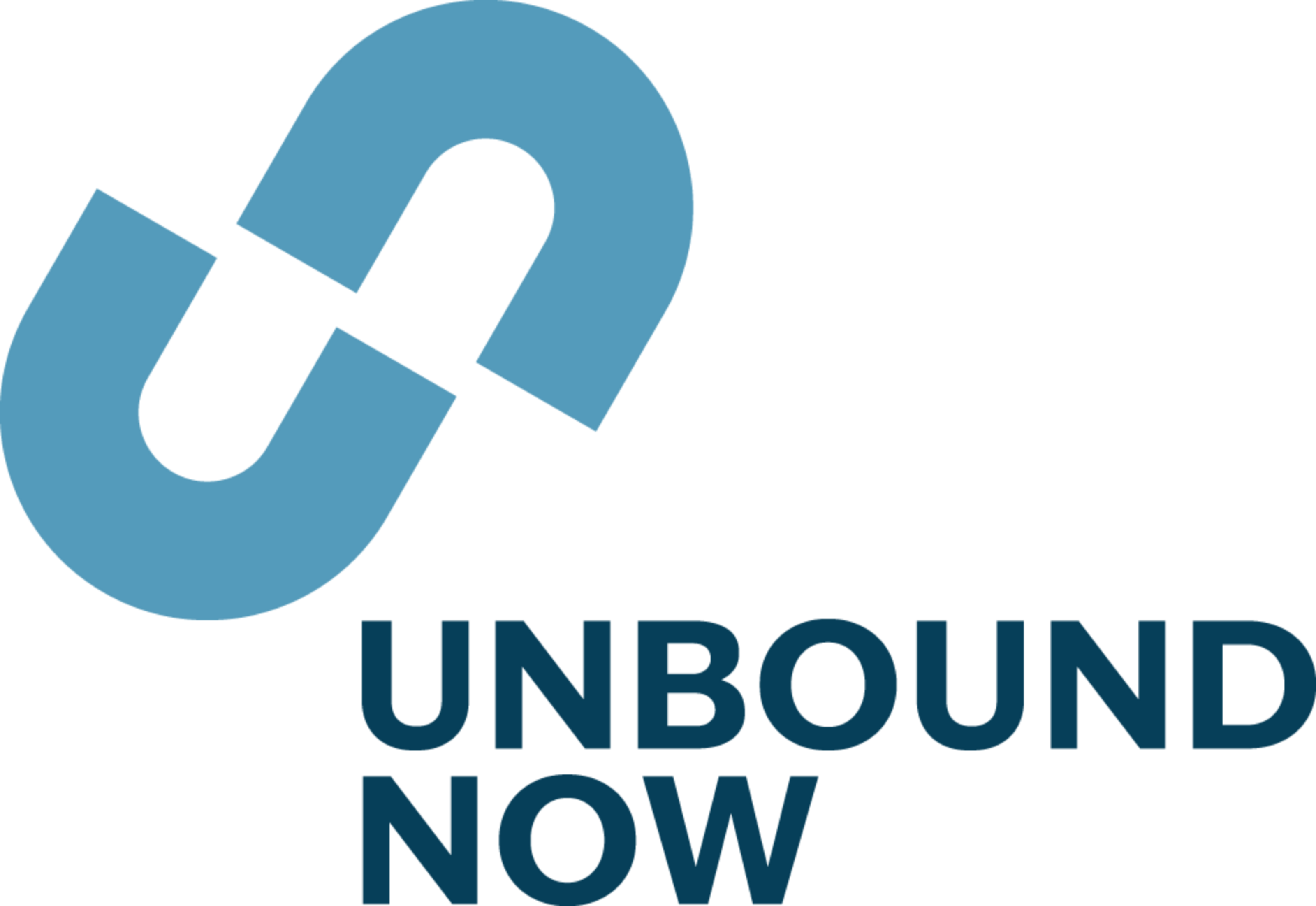 Logo of 'Unbound Now' with a blue link icon on a white background