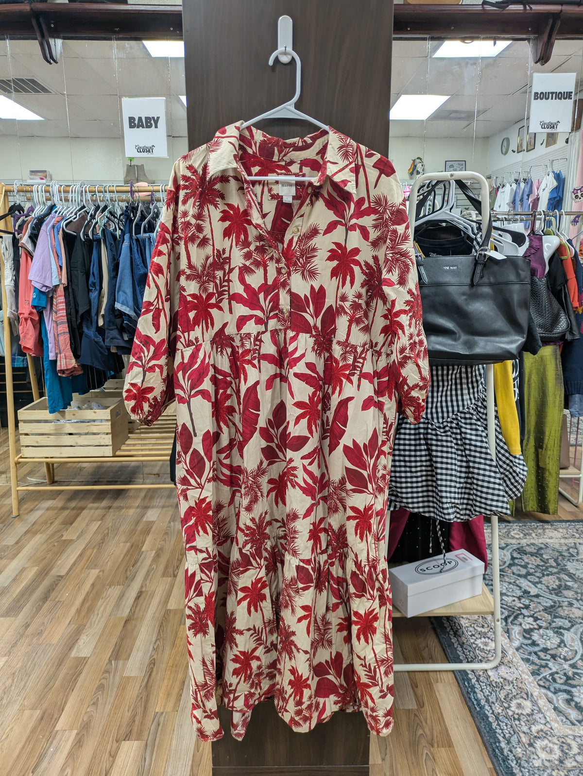 Anthropologie Maeve Bettina Cotton Midi Shirt Dress