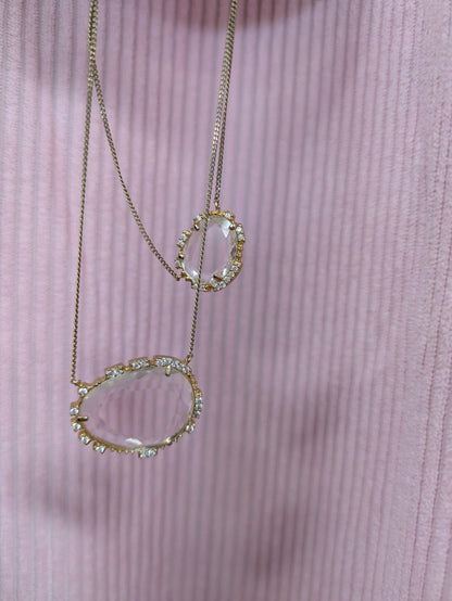 Serafina gold and silver tone Lariat style necklace