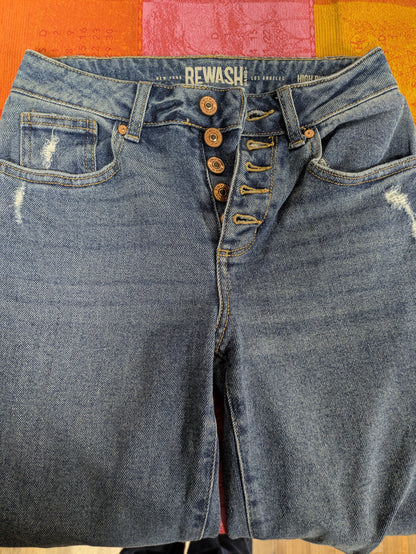 Rewash high rise ankle cut distressed jean