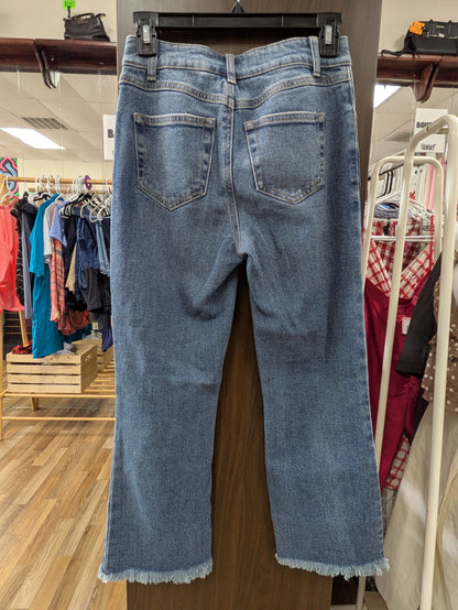 Rewash high rise ankle cut distressed jean