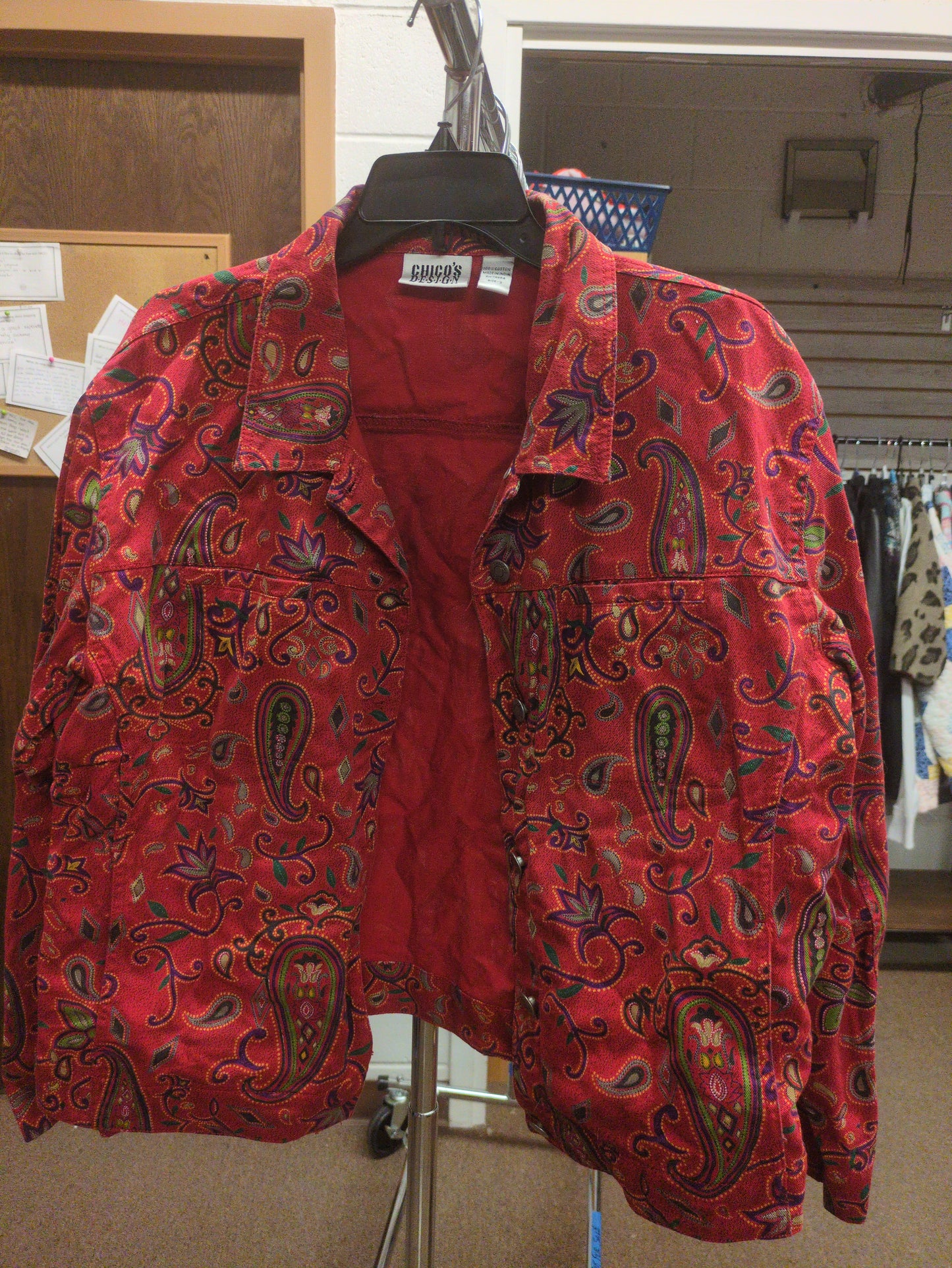 Chico's Paisley Print Jacket Sz 16