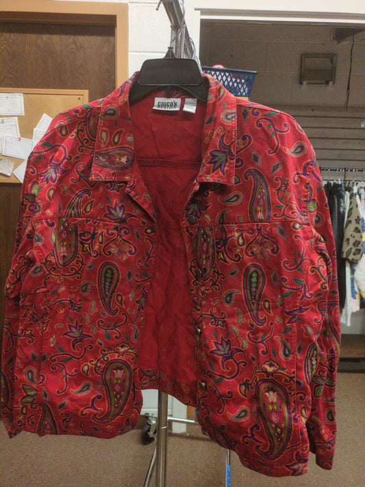 Chico's Paisley Print Jacket Sz 16