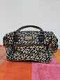 Tommy Hilfiger black and beige monogram satchel
