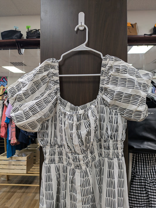 Anthropologie Maeve Puff Sleeve Square Neck Smocked Midi Dress