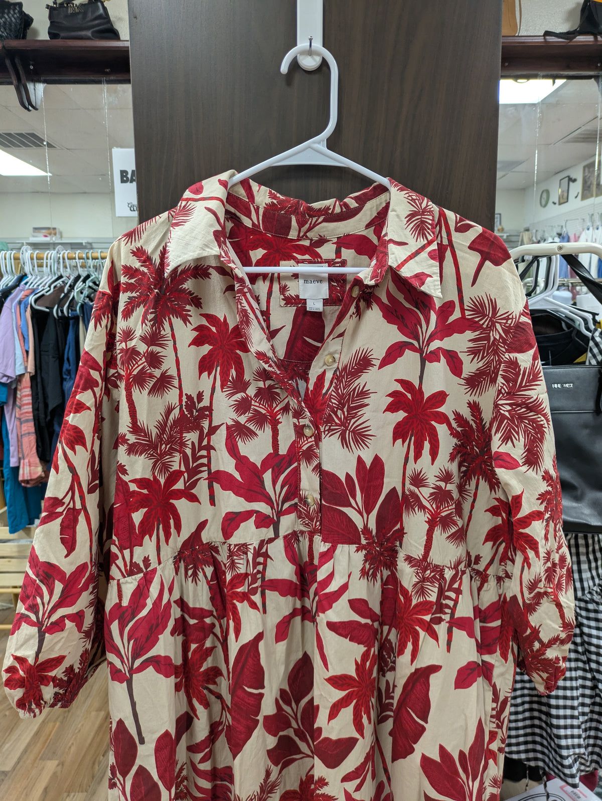 Anthropologie Maeve Bettina Cotton Midi Shirt Dress