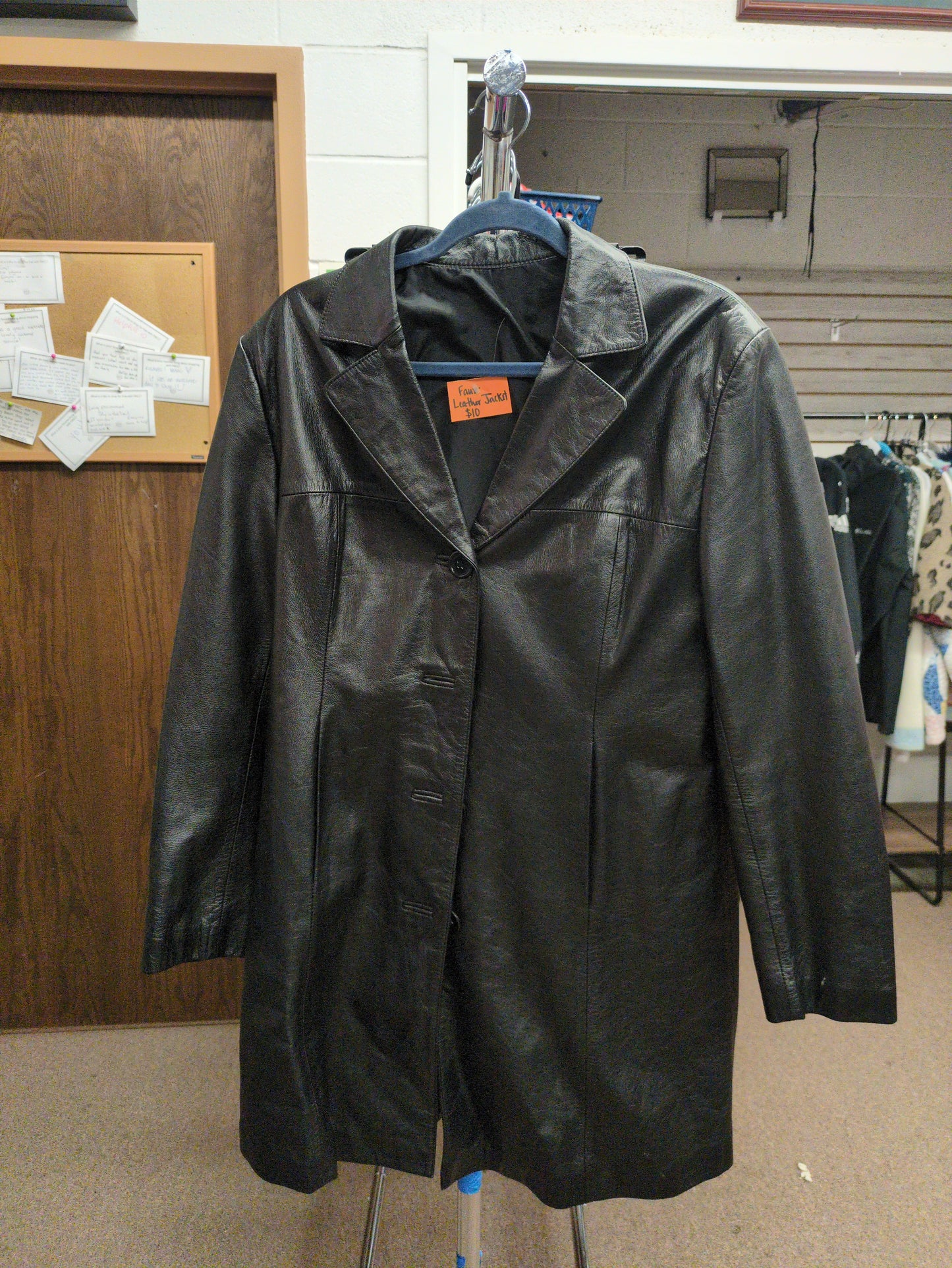 Faux Leather Jacket Sz M