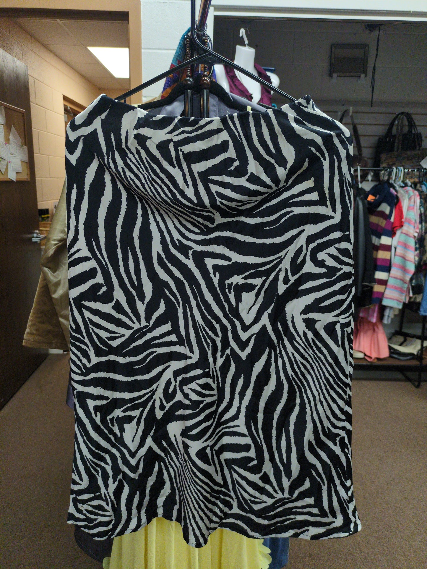 Zebra Midi Skirt Sm