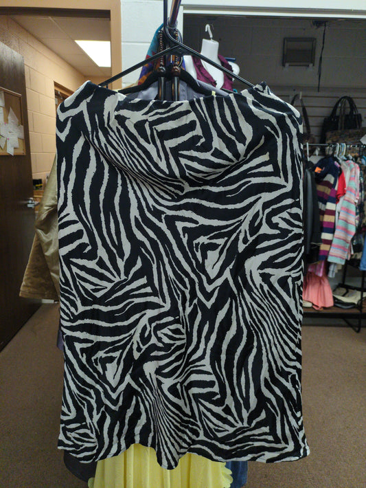 Zebra Midi Skirt Sm