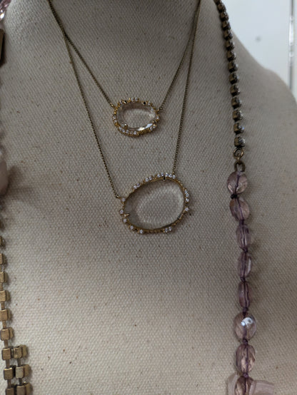 Serafina gold and silver tone Lariat style necklace