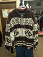 Brown Knit Zip up XL